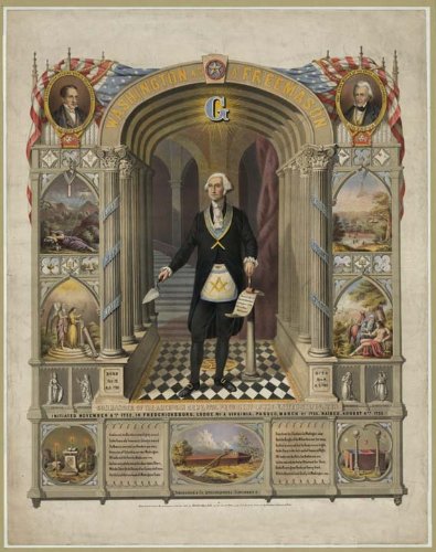 395x500 Print George Washington Master Mason Masonic Print Art - George Washington Masonic Painting