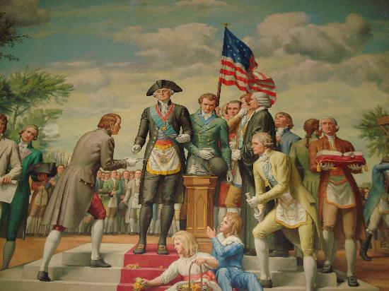 550x412 Ceremony For Laying The Cornerstone For The Capitol Building - George Washington Masonic Painting