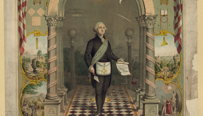 698x400 Exhibit The 250th Anniversary Of Union Lodge - George Washington Masonic Painting
