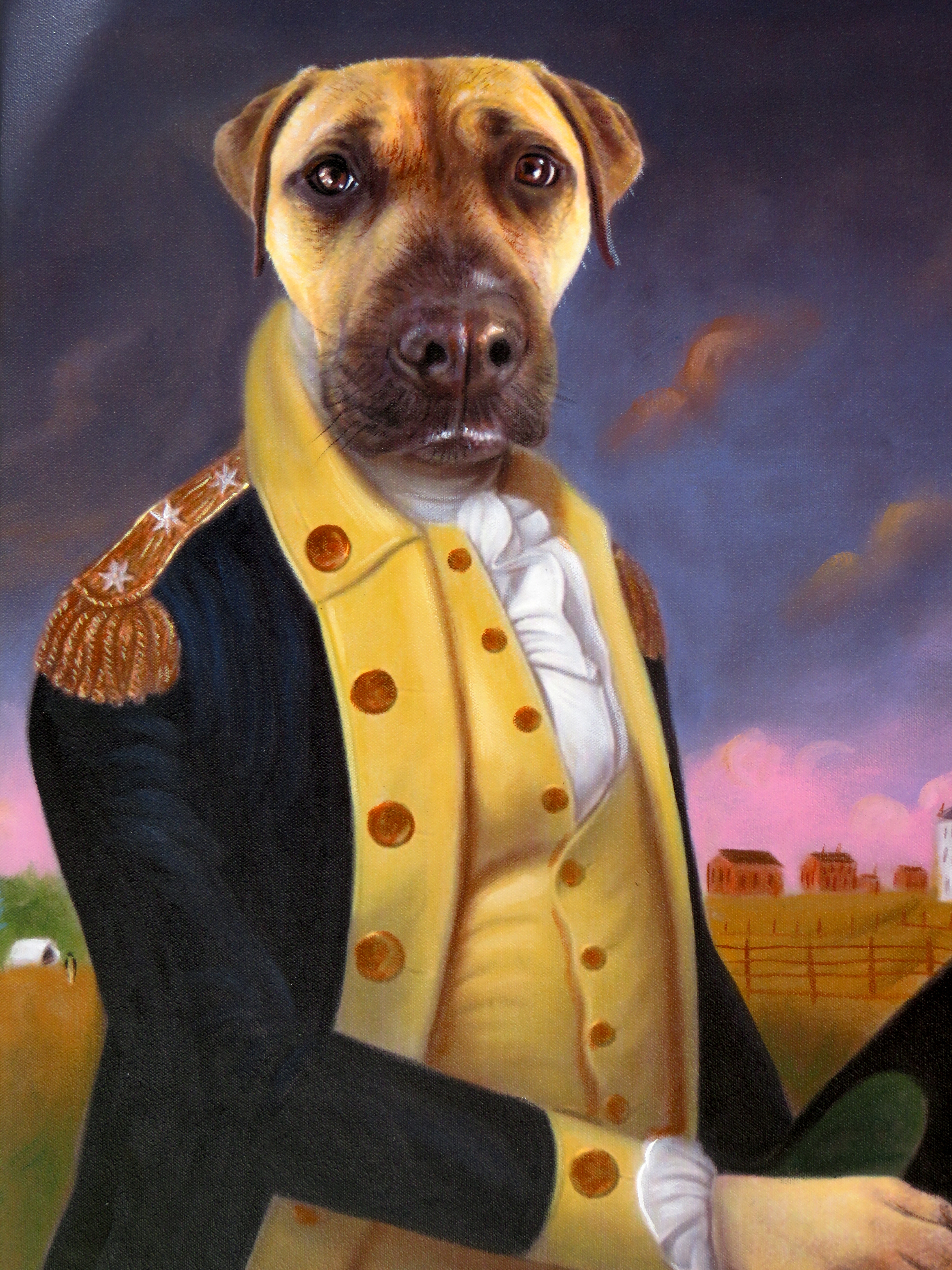 3888x5184 George Washington Dog Painting Splendid Beast Portraits - George Washington Oil Painting