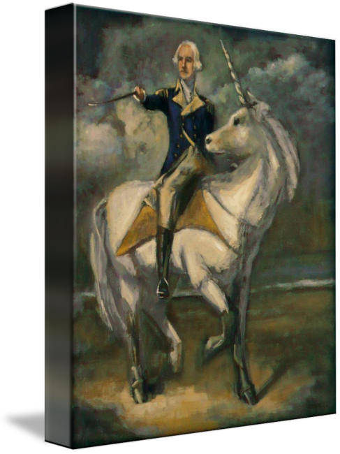 487x650 George Washington On A Unicorn By Dana Cooper - George Washington On A Horse Painting