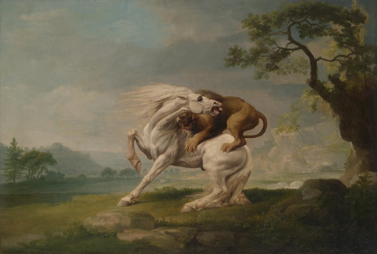 1280x865 Lion Attacking A Horse An Introduction To 19th Century Art - George Washington On A Horse Painting