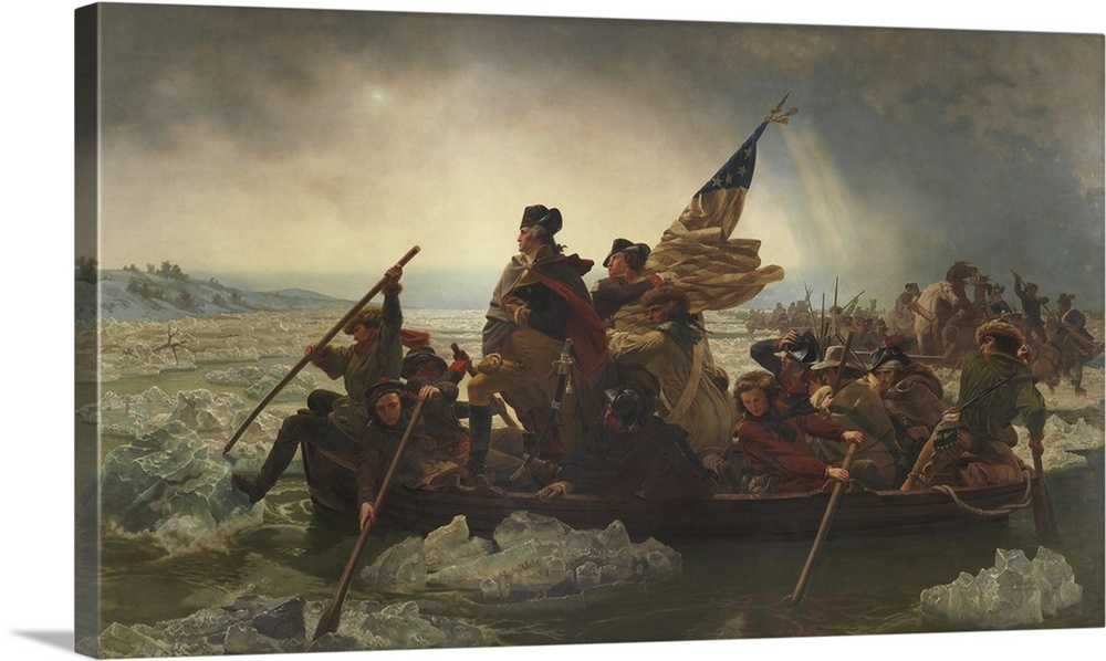 1000x598 Painting Of George Washington Crossing The Delaware Wall Art - George Washington Painting