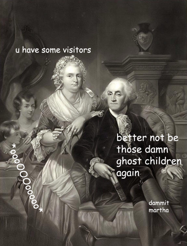 600x790 The Adventures Of George Washington (32 Paintings With Funny Quotes) - George Washington Painting Captions
