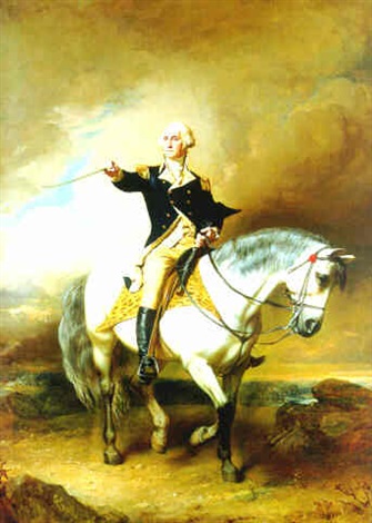 335x470 Portrait Of George Washington Taking The Salute - George Washington Painting Horse