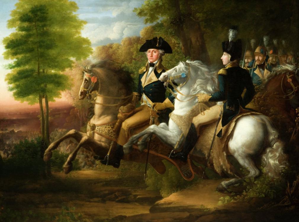 1010x750 Washington And Lafayette - George Washington Painting Horse