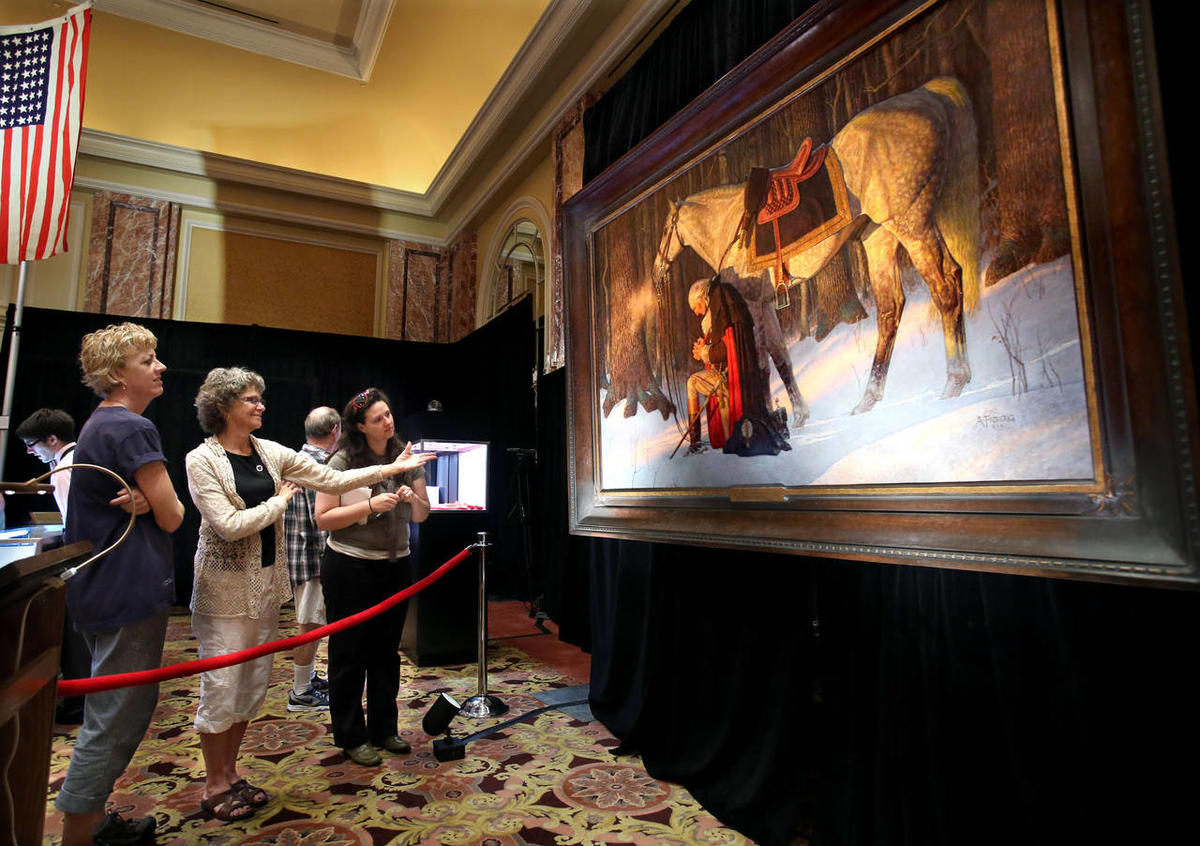 1200x846 Charlton Heston As Nephi Arnold Friberg'S - George Washington Prayer At Valley Forge Painting