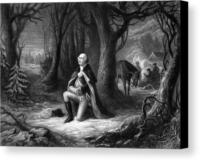 661x533 General Washington Praying At Valley Forge Canvas Print Canvas - George Washington Prayer At Valley Forge Painting