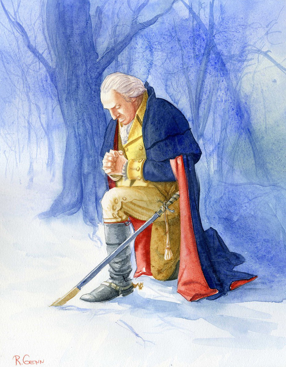 George Washington Prayer At Valley Forge Painting At