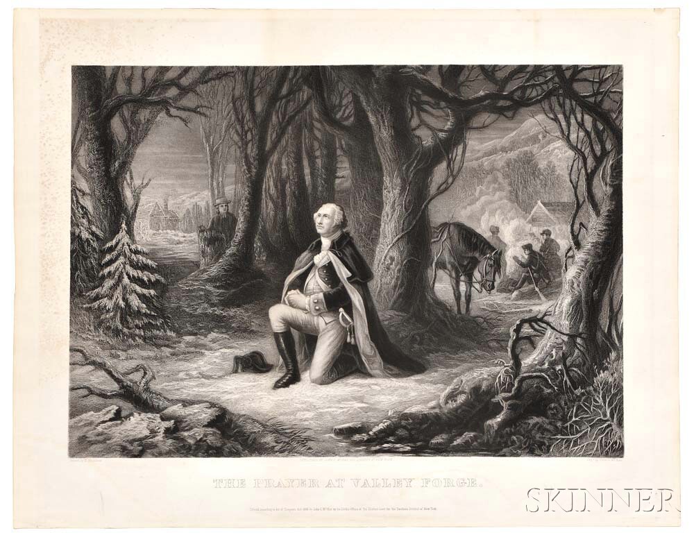 1000x771 Washington, George (1732 1799) The Prayer - George Washington Prayer At Valley Forge Painting