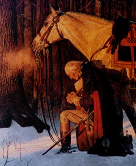 450x552 George Washington - George Washington Praying Painting