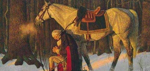 596x283 Top 10 Reasons Washington Was A Man Of Prayer - George Washington Praying Painting