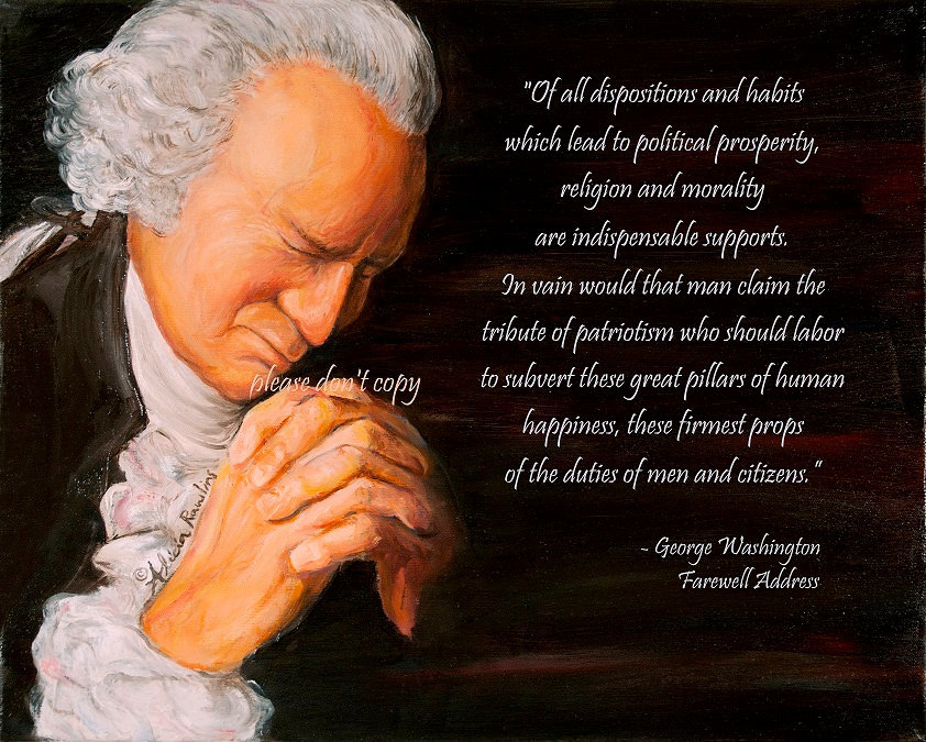 842x675 5x7 George Washington Praying Morality Religion Prayer Quote - George Washington Praying Painting