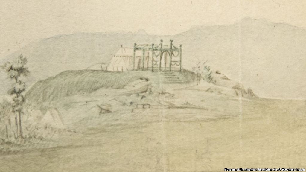 1023x575 Newly Found Painting Shows George Washington's Army Tent - George Washington Revolutionary War Painting