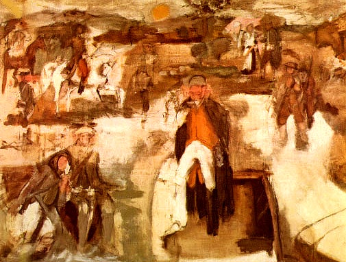 505x382 On On Seeing Larry River's Washington Crossing The Delaware - George Washington River Crossing Painting