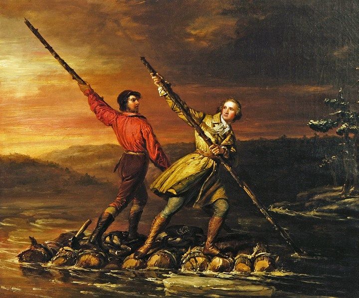 720x597 Daniel Huntington (1816 1906), George Washington And Christopher - George Washington River Crossing Painting