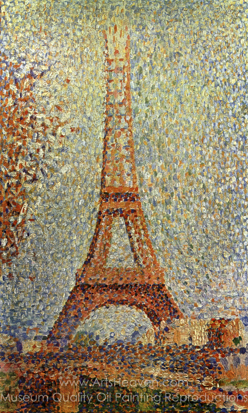 492x820 Reproduction Painting Georges Seurat The Eiffel Tower, Hand - Georges Seurat Painting