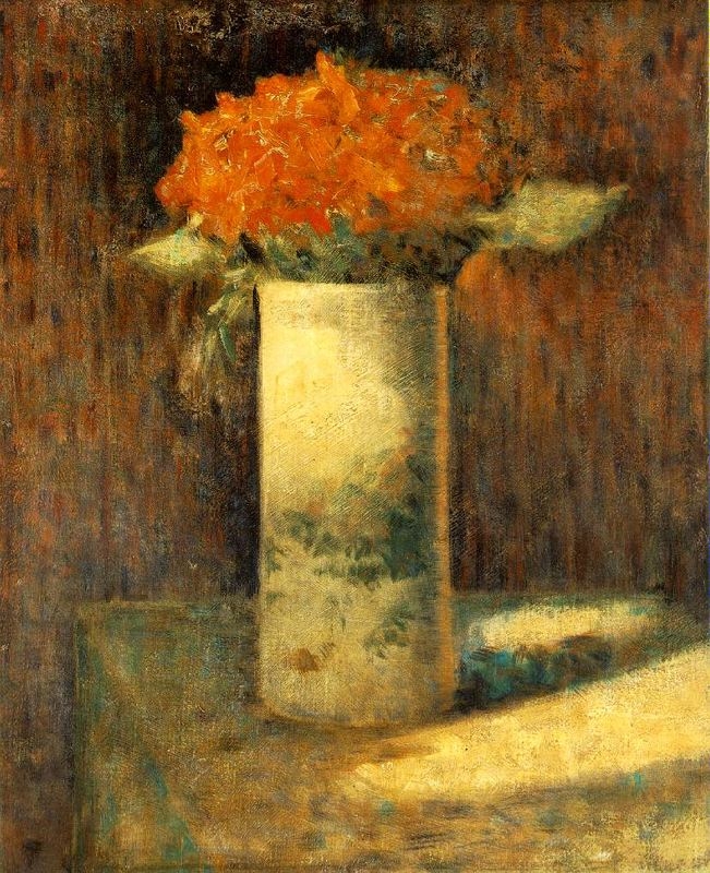 651x800 Vase Of Flowers Georges Seurat - Georges Seurat Painting