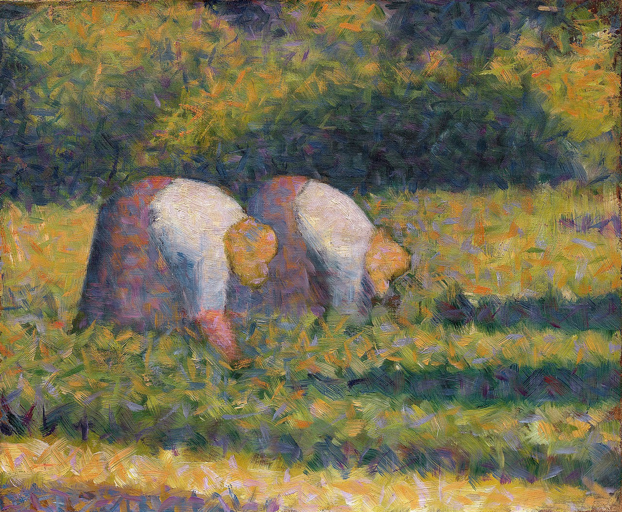 1280x1054 Farm Women At Work - Georges Seurat Painting