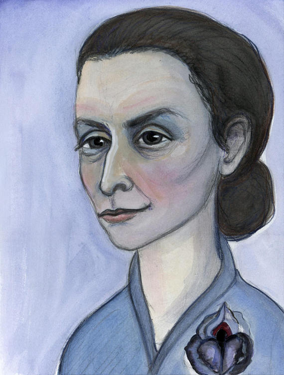 570x751 Georgia O'Keeffe Art Print Artist Portrait 6x8 American - Georgia Okeeffe Self Portrait Painting