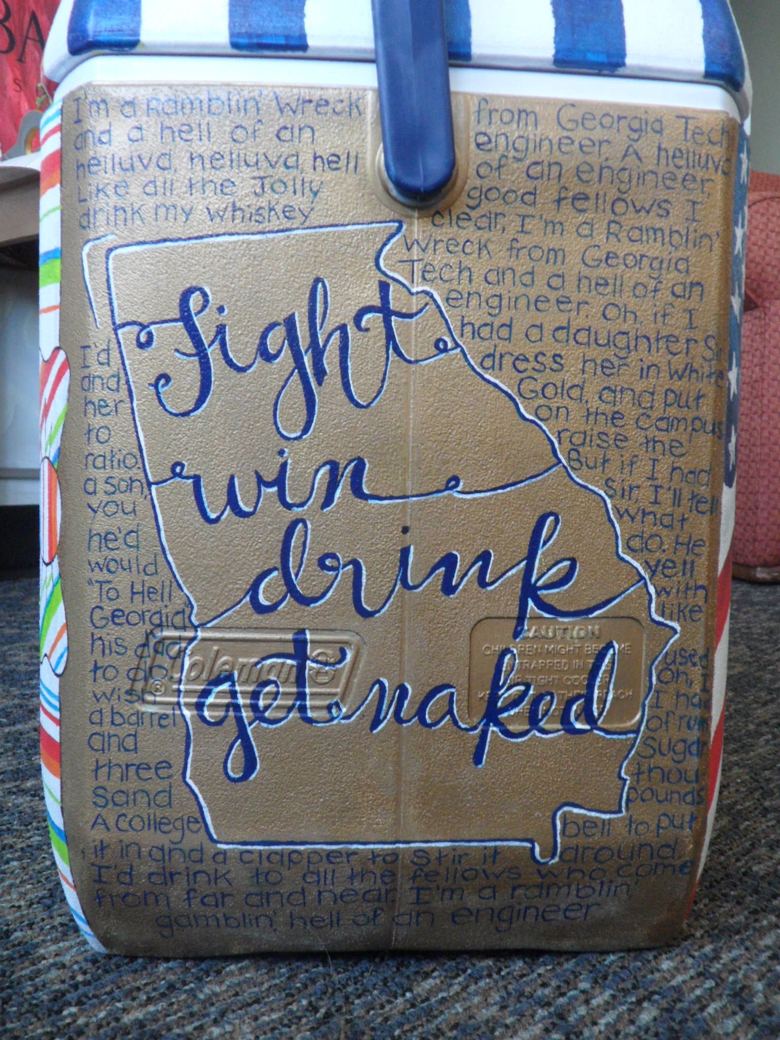 1536x2048 Georgia Tech Cooler Painting ) Seems To Me I Hear Go, Fight - Georgia Tech Painting