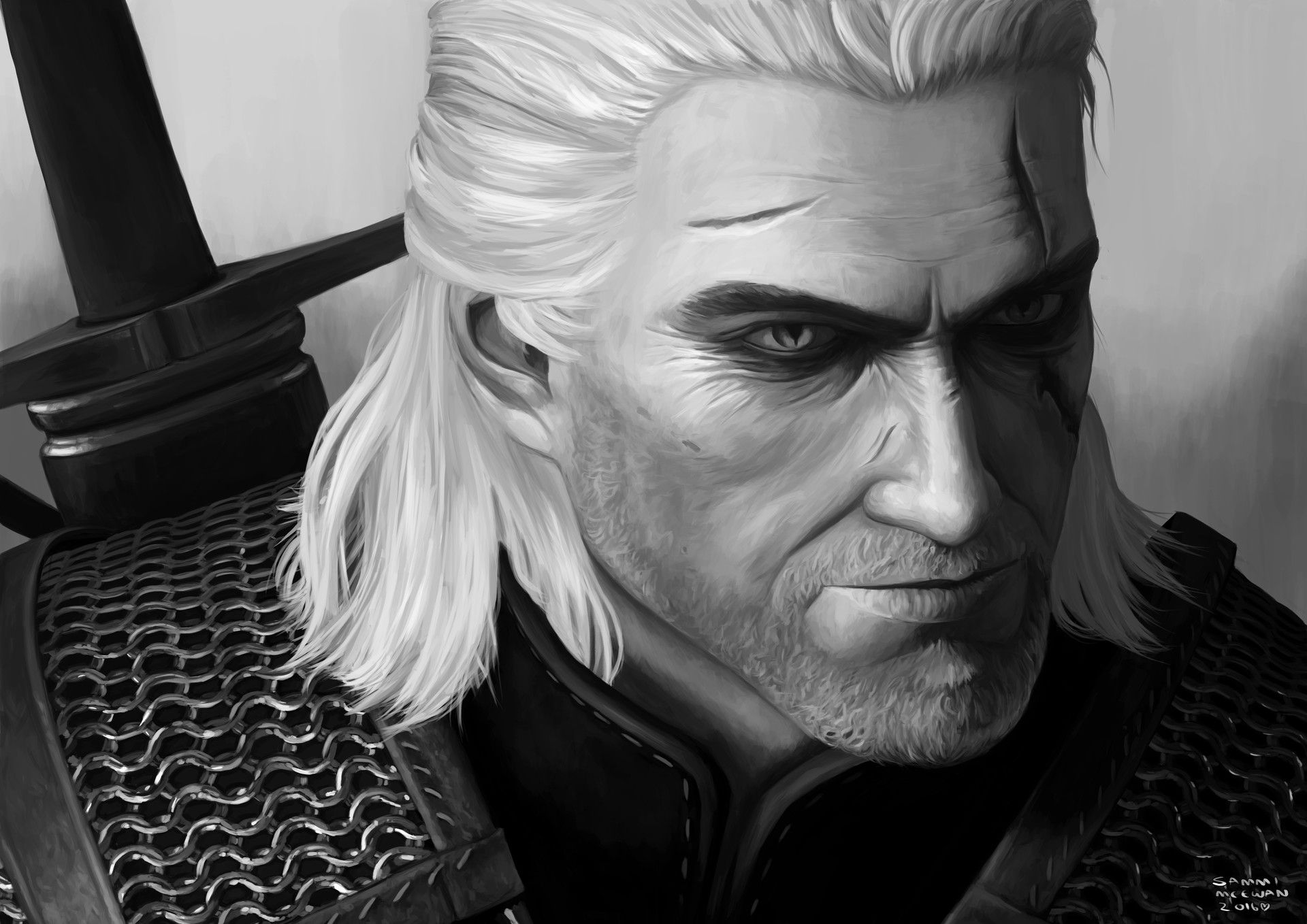 1920x1358 I Needed Some More Painting Practise So I Thought I Would Try My - Geralt Of Rivia Painting