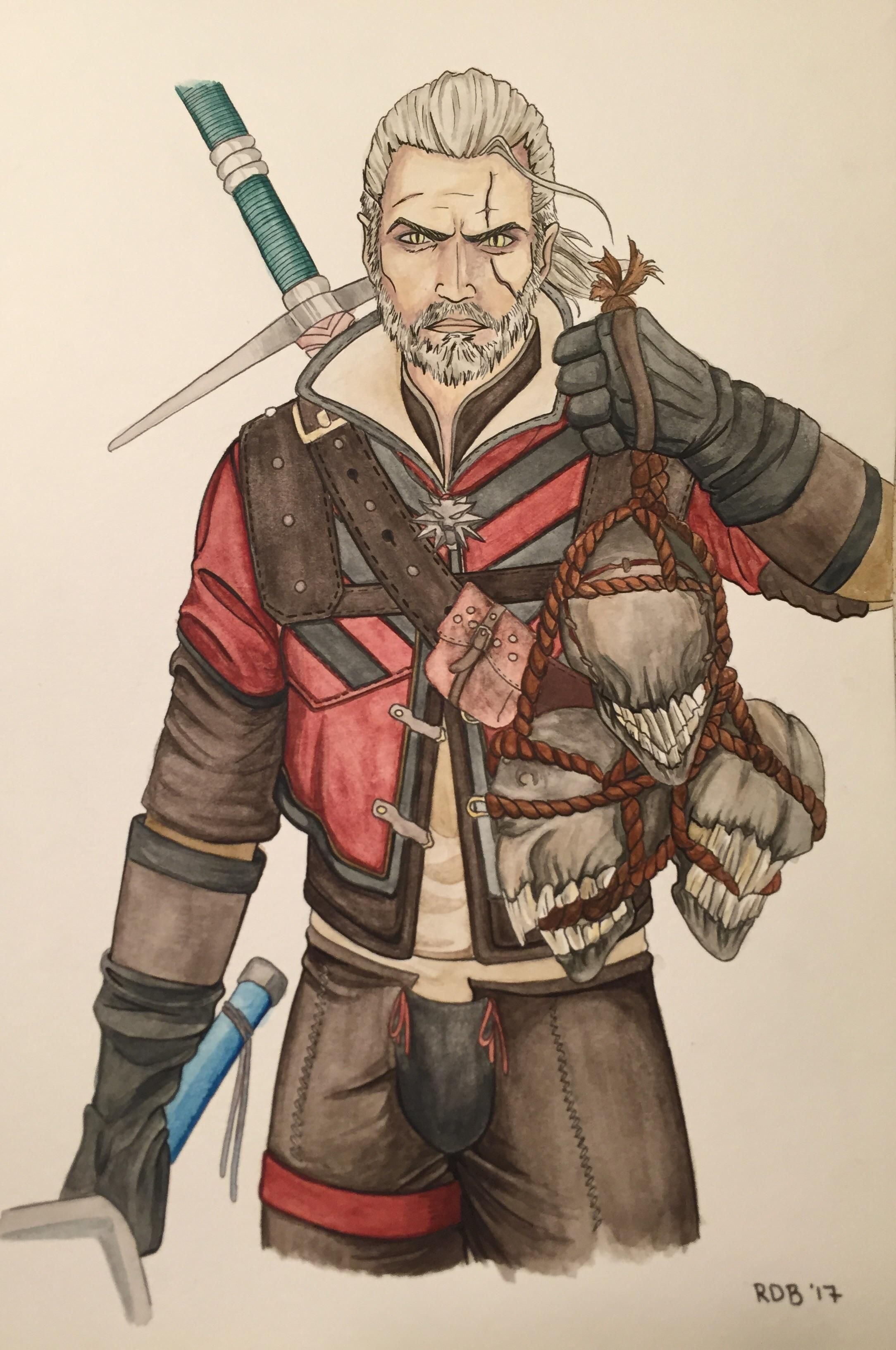 2168x3263 My Geralt Of Rivia Painting. My Friend Posted The Outline For Me - Geralt Of Rivia Painting