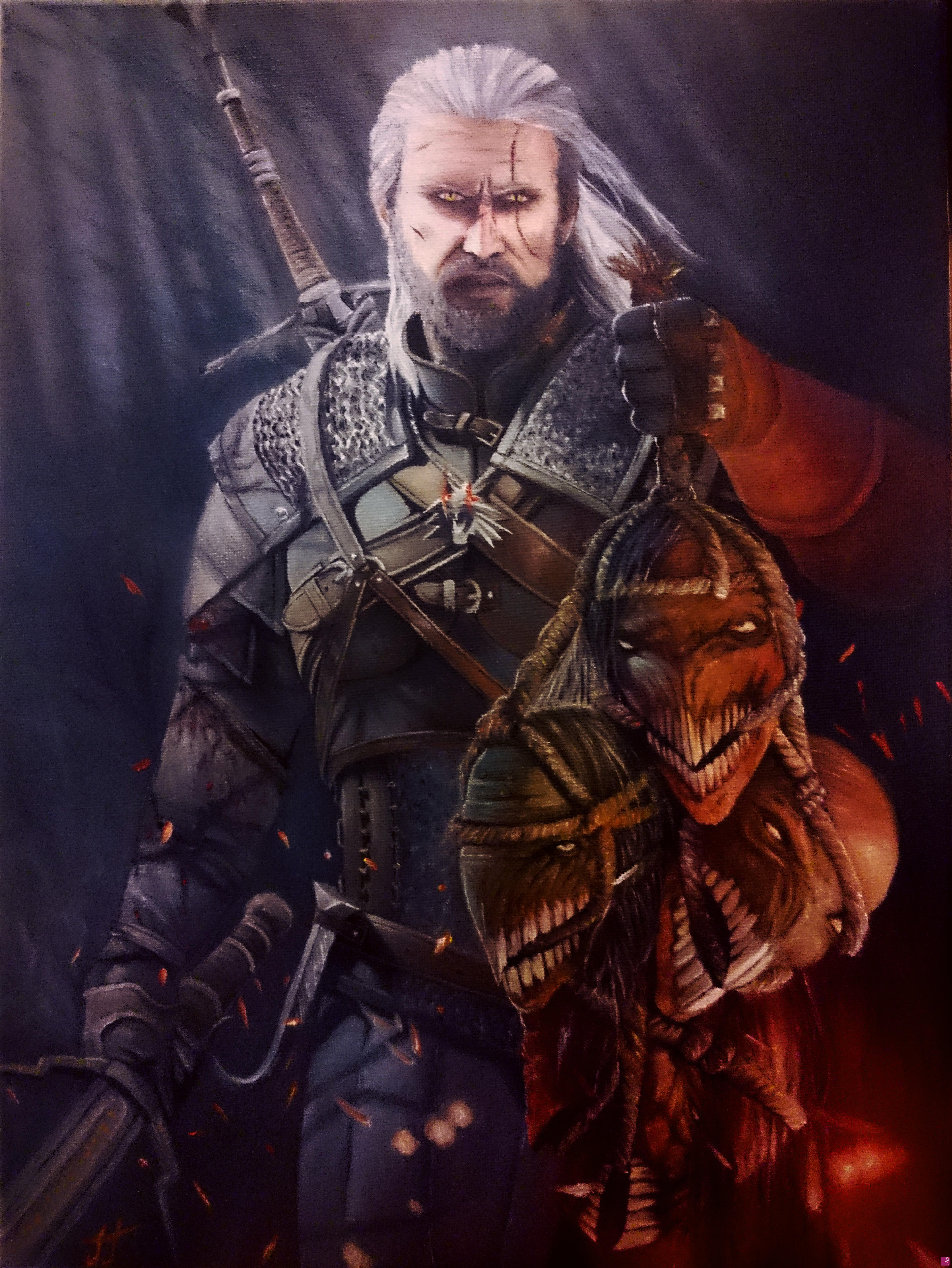 Geralt Of Rivia Painting at PaintingValley.com | Explore collection of ...