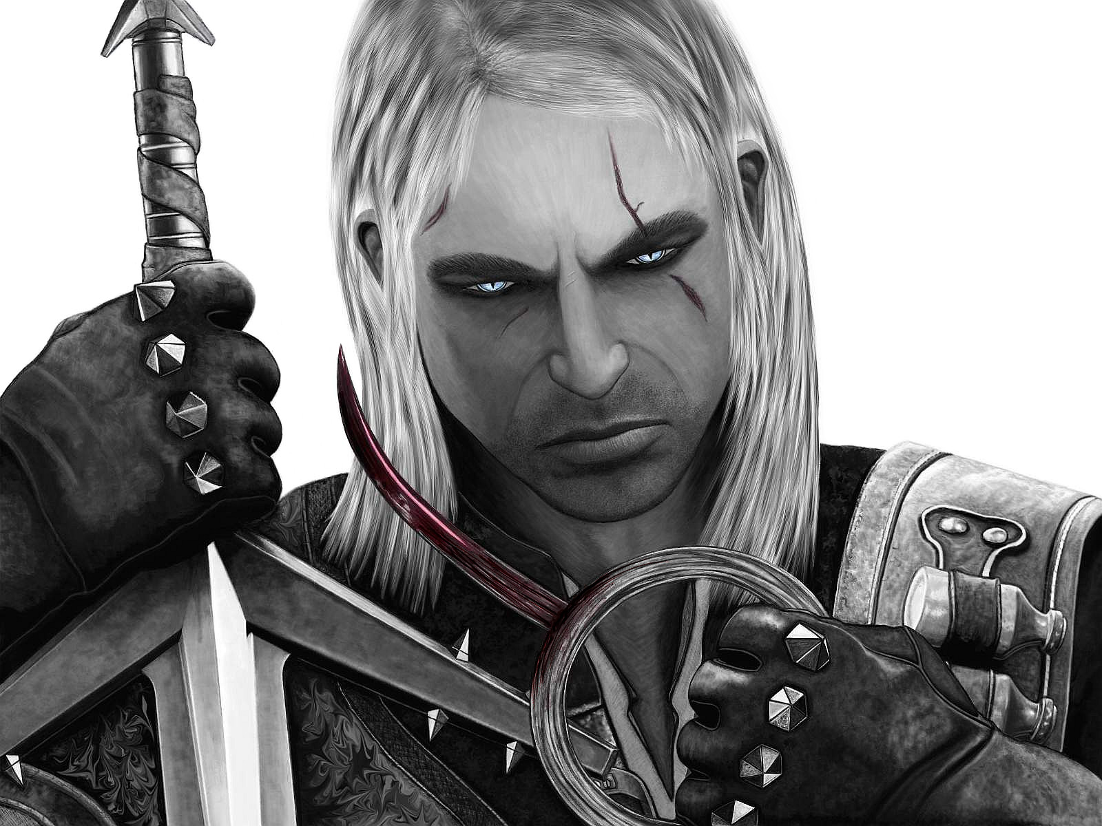 1600x1200 The Witcher, Geralt Of Rivia By Kezulos - Geralt Of Rivia Painting