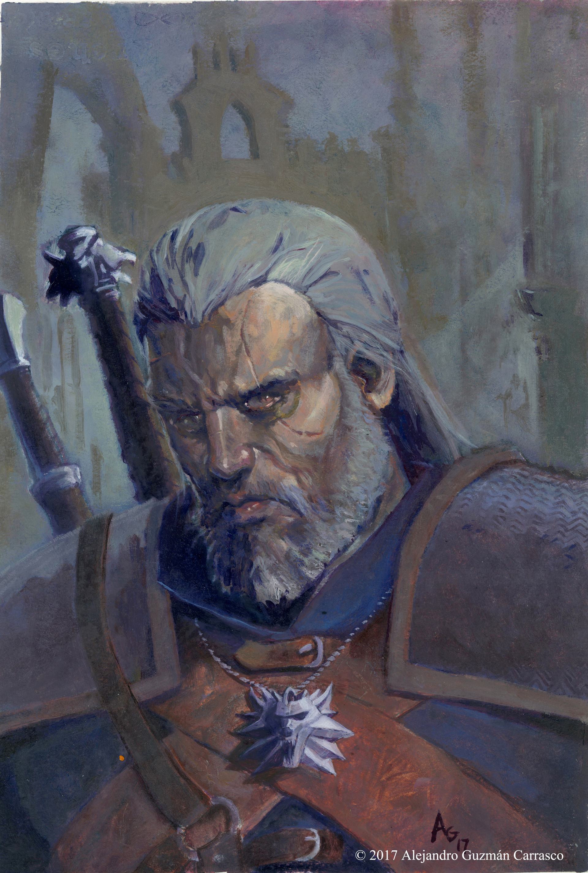 1920x2849 Alejandro - Geralt Of Rivia Painting