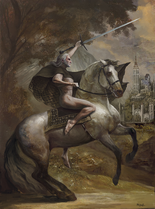 509x686 Portrait Of Geralt Witcher Wiki Fandom Powered By Wikia - Geralt Painting