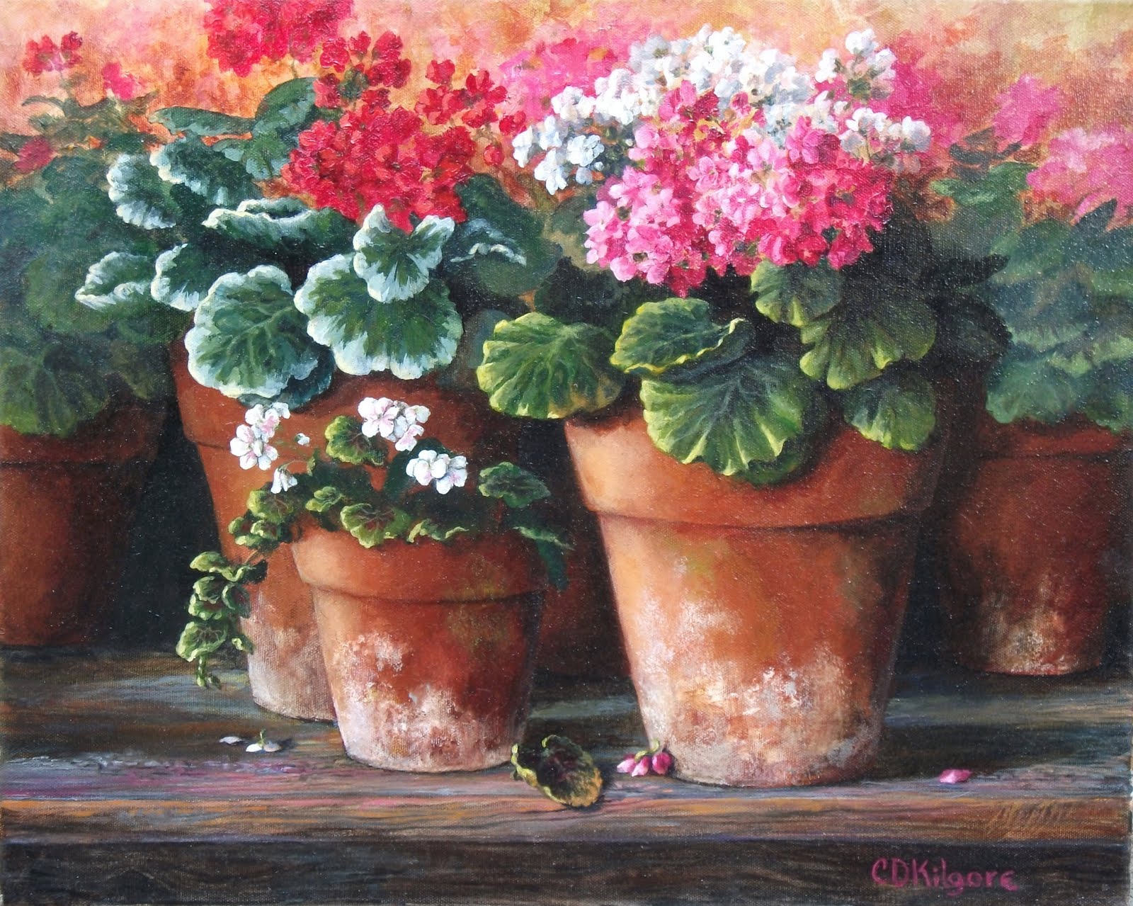 1600x1279 Moon Dreamer's Art July 2010 - Geranium Painting