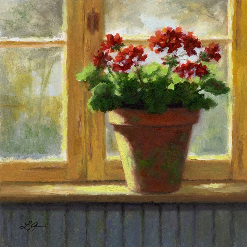 800x802 Of Amp Glorious Geranium Art - Geranium Painting