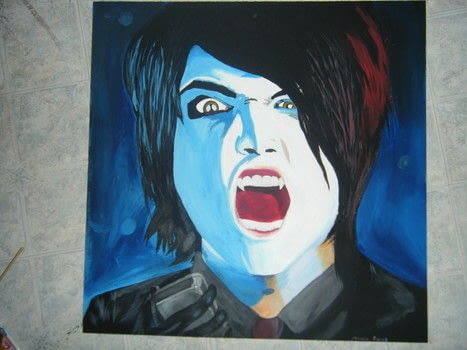 467x350 Large Vampire Gerard Way Paintinglt3 How To Create A Portrait - Gerard Way Painting