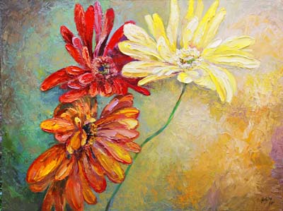 400x299 Niki Gulley New Gerber Daisy Painting - Gerber Daisy Painting