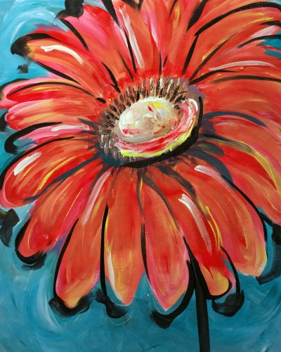 400x500 Tutto Fresco Paint Nite Event - Gerber Daisy Painting