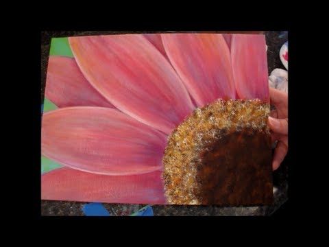 480x360 Gerbera Daisy Acrylic Painting Tutorial For Beginners (Part 1 - Gerbera Daisy Painting