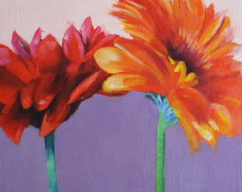 340x270 Gerberas Painting Etsy - Gerbera Daisy Painting