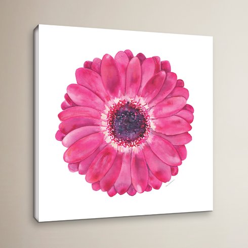 490x490 Latitude Run Magenta Gerbera Daisy Painting Print On Wrapped - Gerbera Daisy Painting