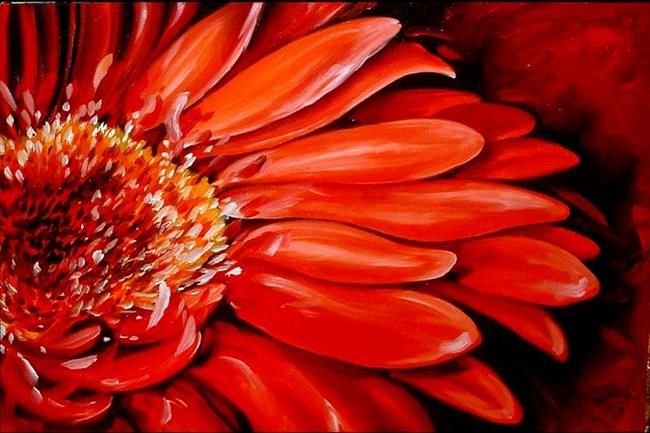 650x433 Paintings Of Colored Daisies - Gerbera Daisy Painting