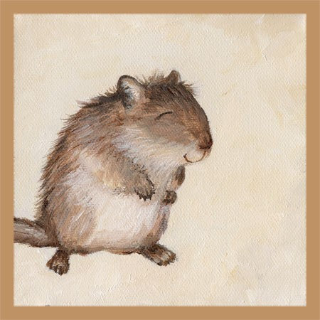450x450 Cute Gerbil Art Print - Gerbil Painting