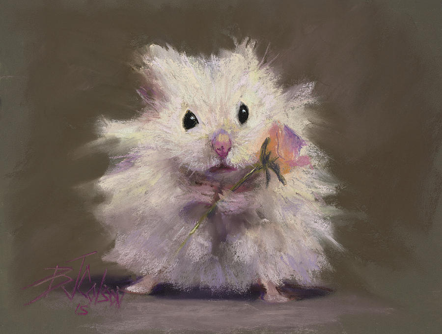 900x680 Rodent Romance Painting By Billie Colson - Gerbil Painting