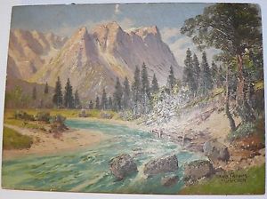 300x224 Original Oil Painting Signed Hans Frahm Munchen German Landscape - German Landscape Painting
