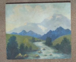 300x245 Fine Oil Board German Landscape Painting Signed Hans Breitsameter - German Landscape Painting