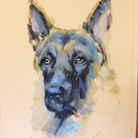 German Shepherd Dog Painting at PaintingValley.com | Explore collection ...