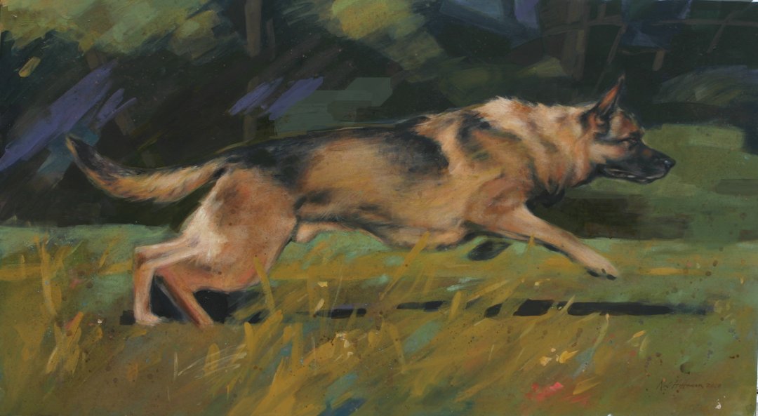 1080x593 German Shepherd Paintings Noel's Blog - German Shepherd Dog Painting