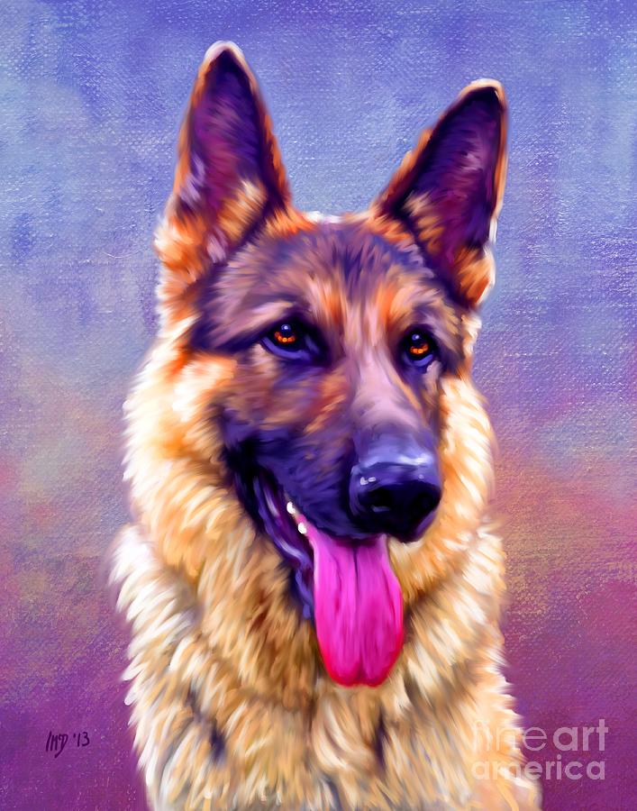 707x900 German Shepherd Art Painting By Iain Mcdonald - German Shepherd Dog Painting