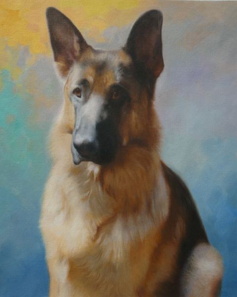 480x600 German Shepherd Paintings - German Shepherd Painting