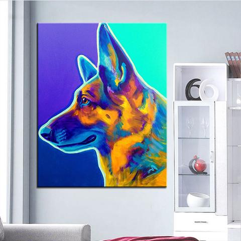 480x480 German Shepherd Profile Large Print Oil Painting The Top Dog Deals - German Shepherd Painting