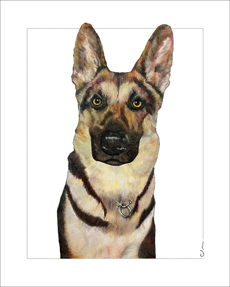 770x963 Saatchi Art German Shepherd Painting By Christopher Green - German Shepherd Painting